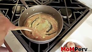 Milf Ariella Ferrera Sucks Stepson's Dick with Huge Tits