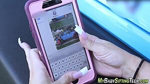 Busty nanny is getting nailed hard by monster cock