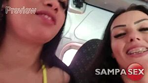 Teen swallows cum from pussy in car?