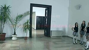 Interactive babe fucking with toys and blowjob