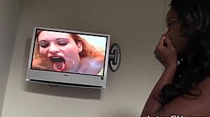 ebony babe jezabel vessir sucks at glory hole