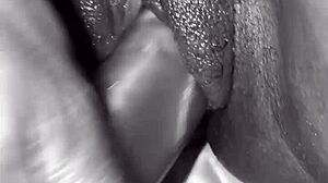 Stuffing My Pussy With Huge Dildos In Ebony Lesbian Session