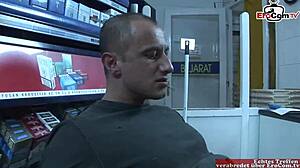 Skinny British Teen Slut With Small Tits Fucks In Grocery Store Cum In Mouth