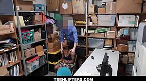 hot black big tits shoplifter daya knight gets fucked hard by white security guard after striptease and blowjob!