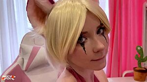 horny neko girl deepthroats and rough fucks