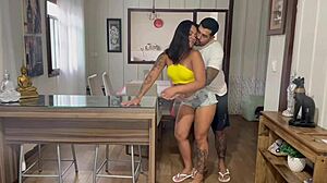 She teased in tiny shorts, begging for a hard Latina pounding