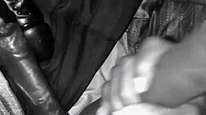 Stuffing My Pussy With Huge Dildos In Ebony Lesbian Session