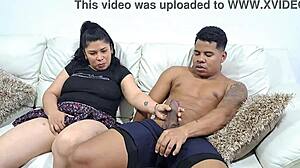 conversation with stepmother turns hot as she sucks deep