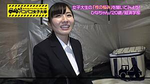 Asian beauty gives blowjob with big tits.