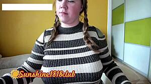 Wednesday Addams cosplays in striped prison outfit, masturbates on camera