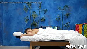 european teen gets oiled massage leading to sucking and fucking