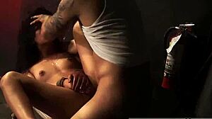 lucky stranger met a petite tattooed teen for her first extreme outdoor domination