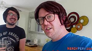 british chick tricked into sucking nerd's cock 😏