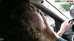 Driving with Giulia - Foot Fetish Play in the Car