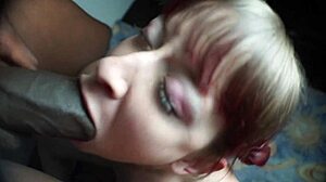 Slutwife blows big cock with big tits and ass in interracial monster cock scene