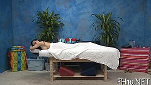 on the massage table, things get steamy with some hot sex.