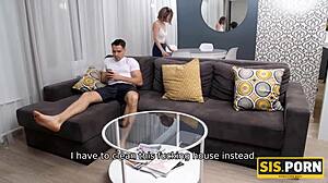 Porn Girl Gets Humped for Help While Cleaning