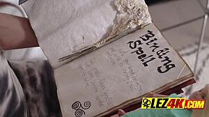 Brunette caught masturbating, now she must eat pussy