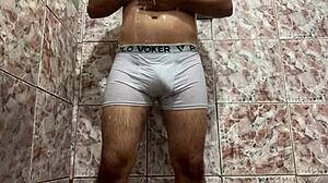 I took off my white underwear in the shower