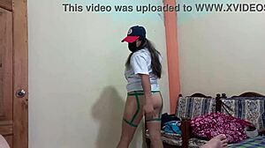 Watch this Mexican student get found in her underwear and start stripping without a care, catch it before it's deleted!