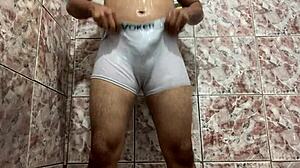 I took off my white underwear in the shower