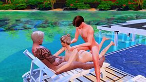 Stepson fucks stepmom while dad watches