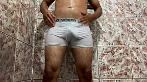 I took off my white underwear in the shower