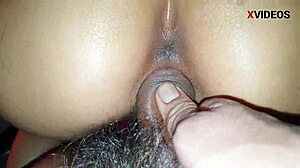 routine close up activity with cute petite step sister bent over in homemade arab setting