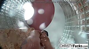 Hot shower BTS fun with Christy Dahlia and Ivan.