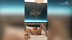 passionate milf masturbates her wet pussy on camera, reaching orgasm