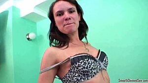 lily gets fucked in shaved pussy and anal