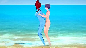 Teen Guy Creampies Undyne Hard on Beach Scene
