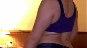 this sexy little 18+ girl does a strip dance and teases with masturbation