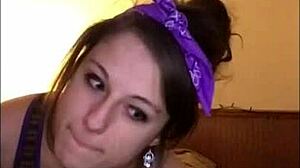 this sexy little 18+ girl does a strip dance and teases with masturbation