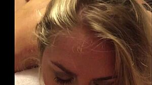 blondie hotwife gets hogtied and gives blowjob