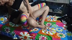 Latina Prostitute Rides Cock in Cowgirl for Creampie with Big Black Monster