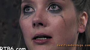 Bound Naked Sucking in Doggystyle Bondage