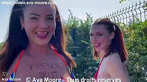 two young french girls relax on the nudist beach at cap dagde