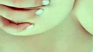 Adorable Student Feels Intense Joy Playing with Her Big Breasts on Bed