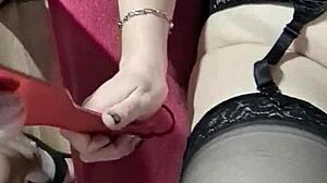 Big tits bbw amateur mild masturbating and hard play with husband