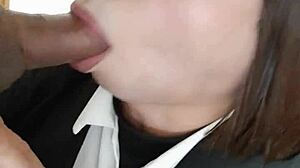 yurika gives blowjob in crossdressing outfit