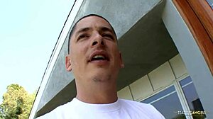 Why did her cheating boyfriend abandon her? The sexy brunette rides a friend in bed for refuge.