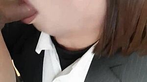 yurika gives blowjob in crossdressing outfit