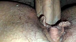 She positions me on all fours, I cum on his cock, and he creampies inside