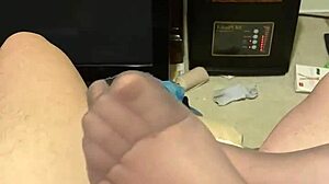 i give my husband a footjob in grey reinforced toe pantyhose