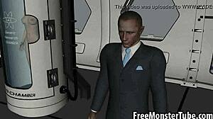 Foxy 3D cartoon blonde babe toys her wet pussy with vibrators in anime hentai style