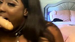 Ebony submissive Lexo Butterflys sucks that cock while spitting and submitting completely