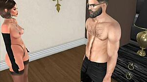 Babydoll chats with her husband's best friend after the party.