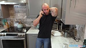 Violet Gems gets stuck and fucked by Danny Steele's monster cock