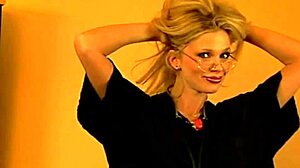 Busty model with big tits, ass, and boobs in lingerie gets caught